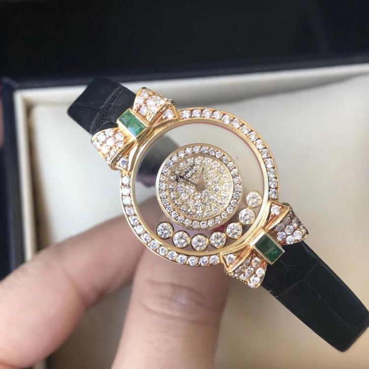 chopard 萧邦快乐钻石系列蝴蝶结原钻石英女腕表