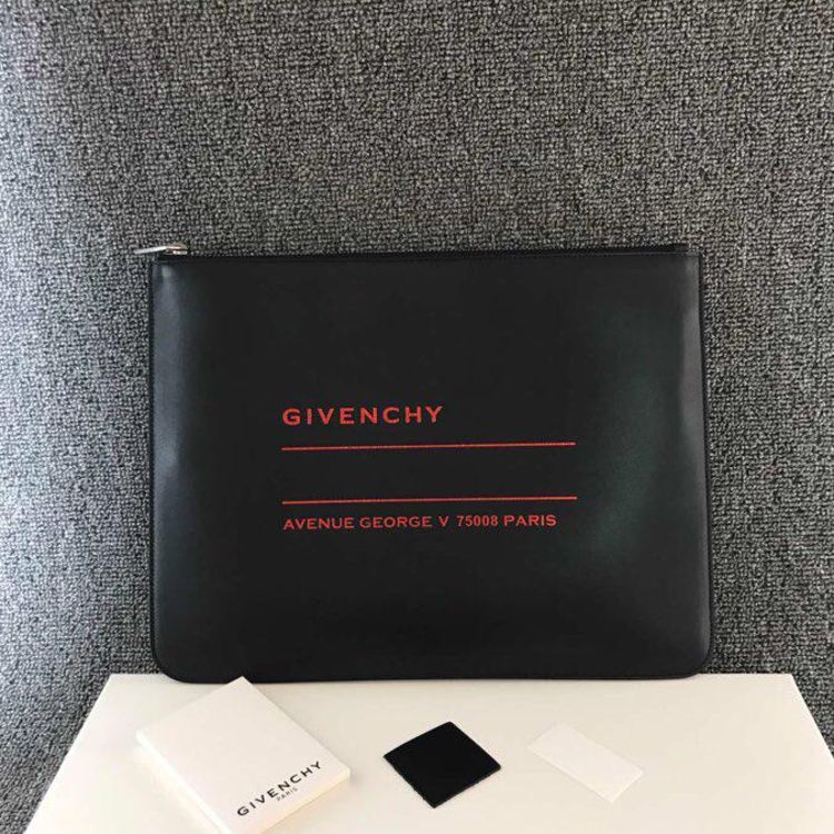 givenchy 纪梵希男士黑色全皮信封手包