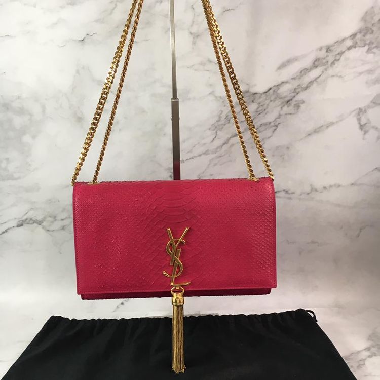 saint laurent paris 圣罗兰蛇皮流苏链条包