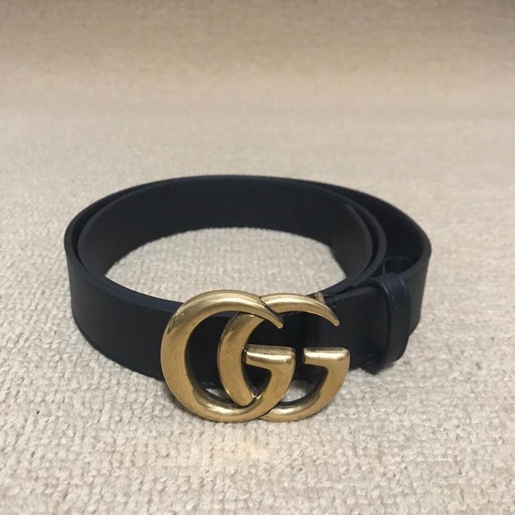 gucci 古驰复古黑金腰带