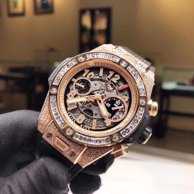 hublot 宇舶大爆炸系列411.ox.1180.rx.0904后镶钻玫瑰金男表