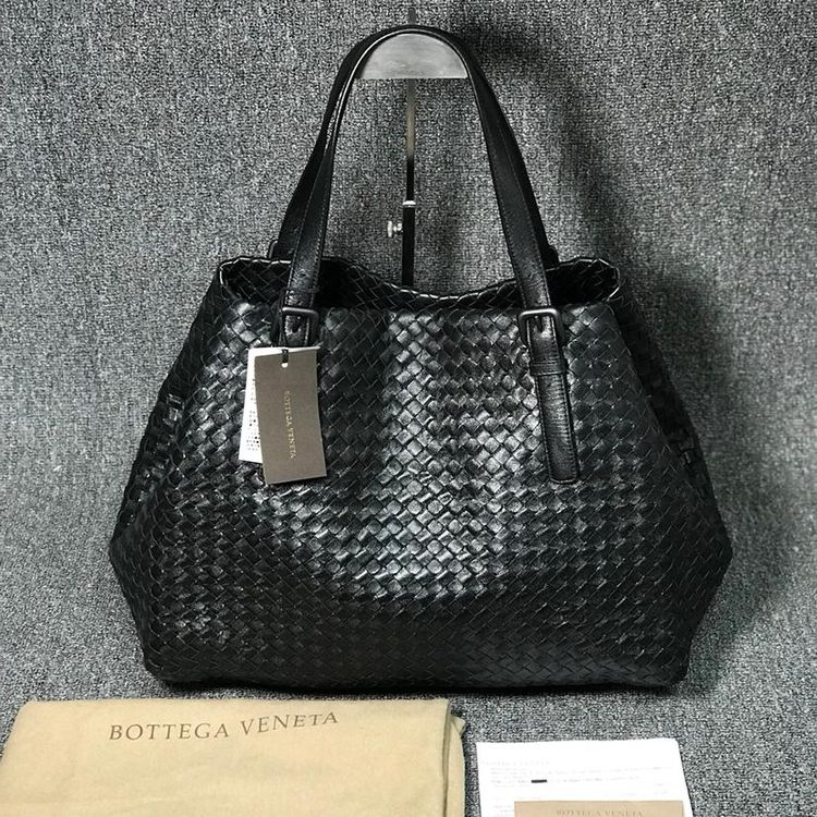 bottega veneta 葆蝶家女士黑色特殊皮质王菲单肩包