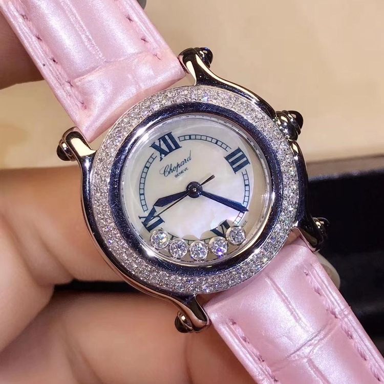 chopard 萧邦快乐钻石贝母面石英女表