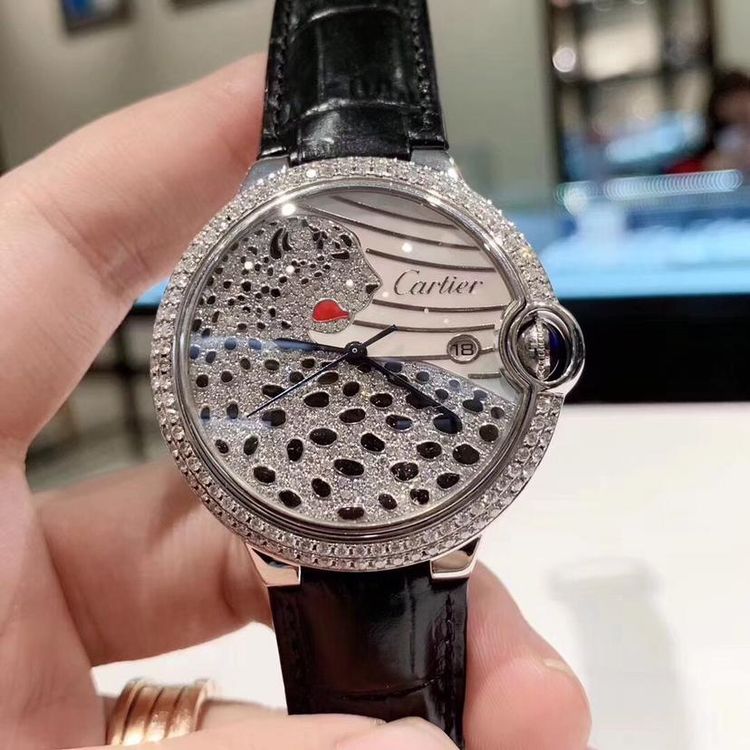 cartier 卡地亚蓝气球系列大号豹子面自动机械男表42mm