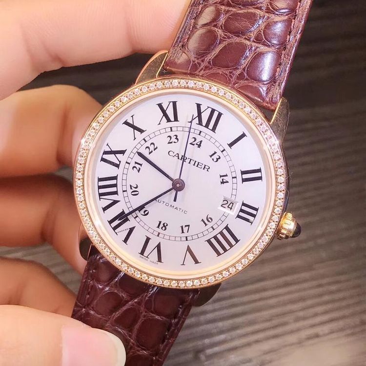 cartier 卡地亚伦敦solo系列玫瑰金大号42mm机械男表