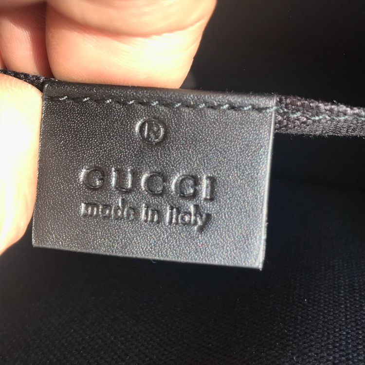 gucci 古驰满logo印花红蓝条拉链手拿包