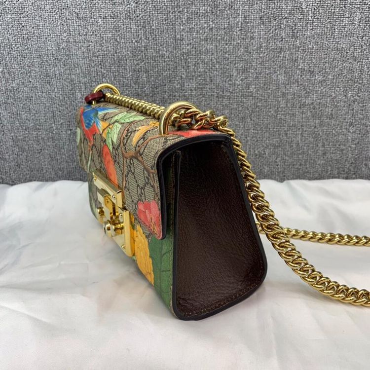 gucci 古驰小号花卉padlock链条单肩包