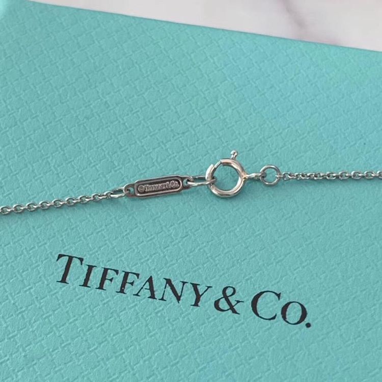 tiffany & co. 蒂芙尼pt950铂金镶钻鸢尾花枝项链