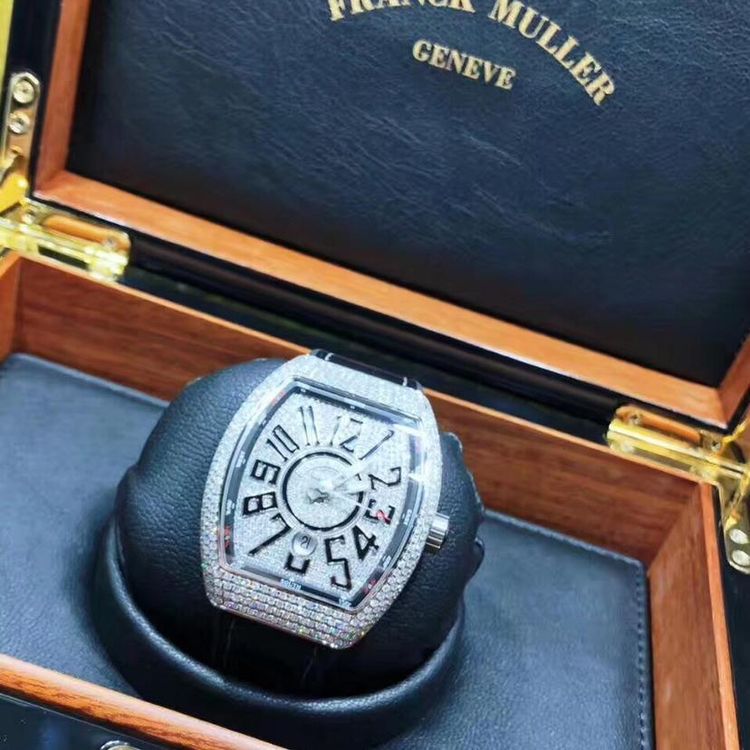 franck muller 法兰克穆勒v45 白钢后镶满天星自动机械男表