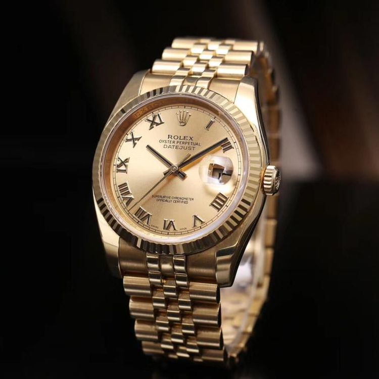 rolex 劳力士116238 罗马刻度18k黄金男士机械表