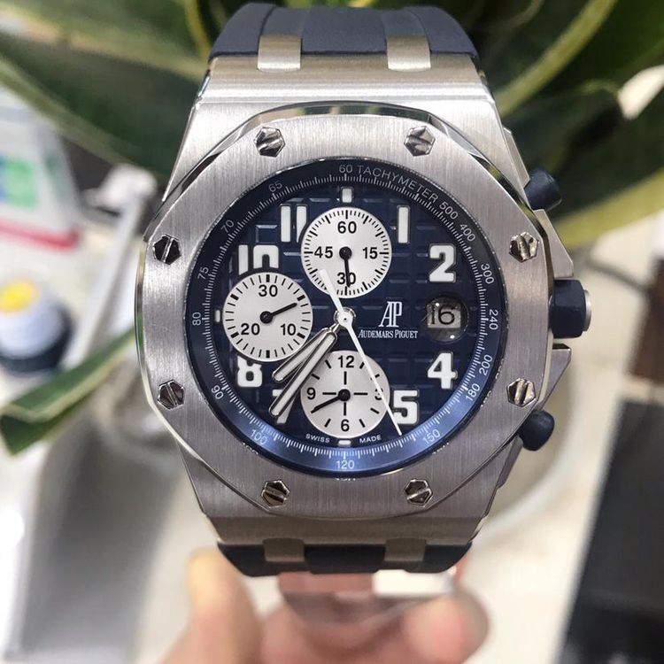 audemars piguet 爱彼皇家橡树离岸蓝白熊猫盘计时机械表