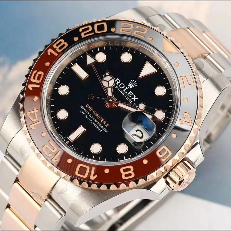 rolex 劳力士格林尼治型ii系列18k玫瑰金精钢自动机械