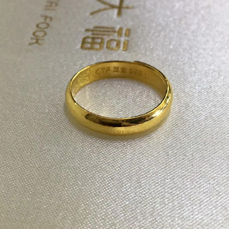 chow tai fook 周大福足金光面戒指