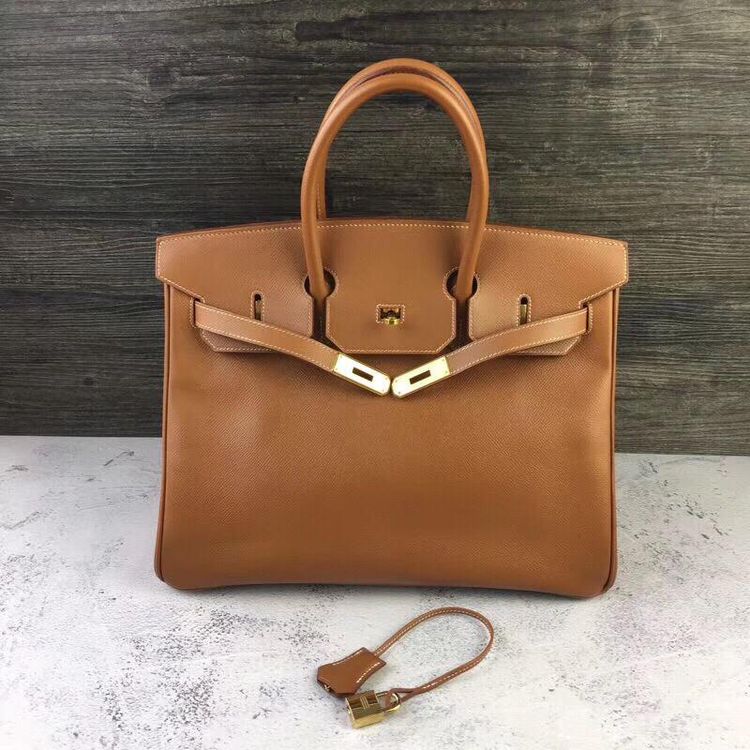 hermès 爱马仕bk35金棕金色扣手提包