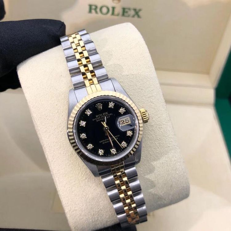 rolex 劳力士日志型系列黑盘经典款18k黄金间金自动机械女表