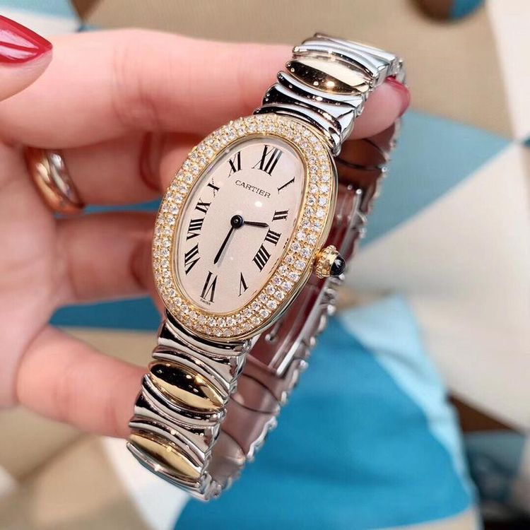 cartier 卡地亚一代经典浴缸系列外圈后镶钻石英女表