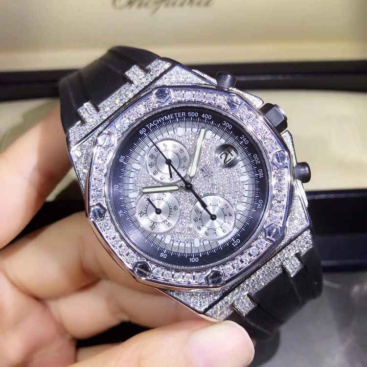 audemars piguet 爱彼满天星后镶钻石皇家橡树系列精钢自动机械手表