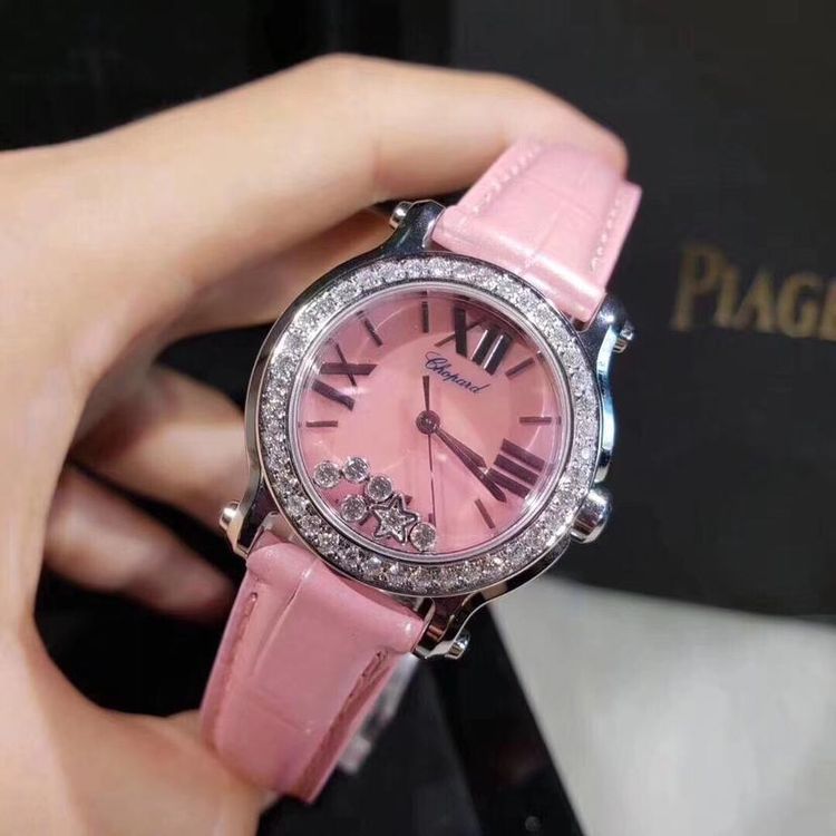 chopard 萧邦快乐钻石系列后镶钻石石英女表