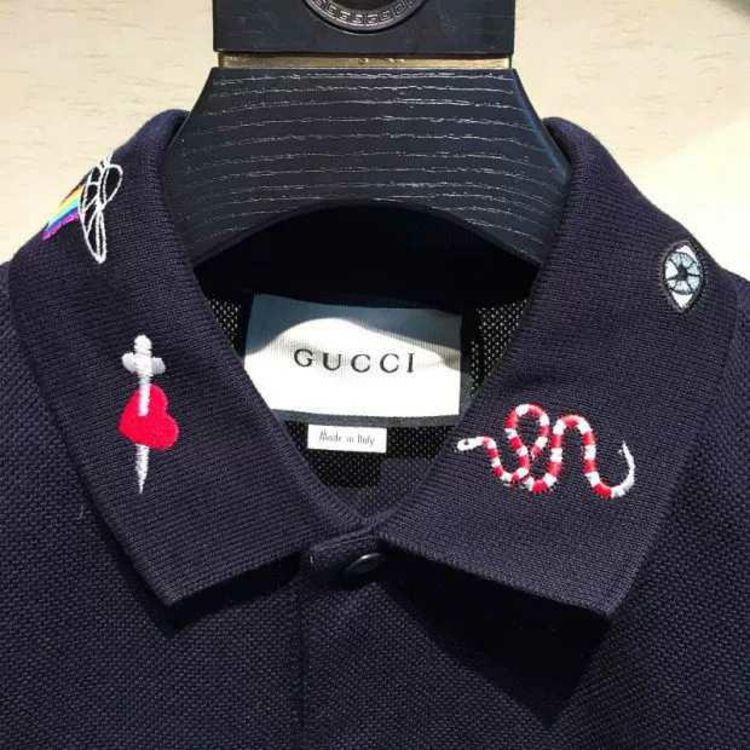 gucci 古驰盘蛇爱心刺绣男士短袖