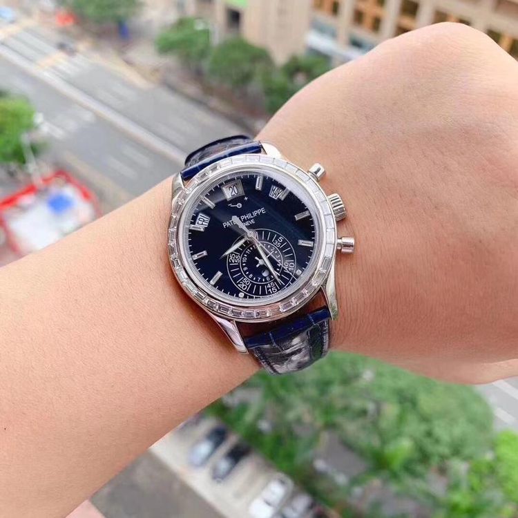 patek philippe 百达翡丽5960p升级5961后镶t方钻石机械男表