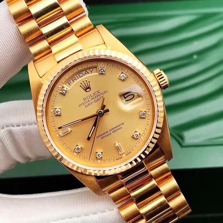 rolex 劳力士18k黄金钻石自动机械男表