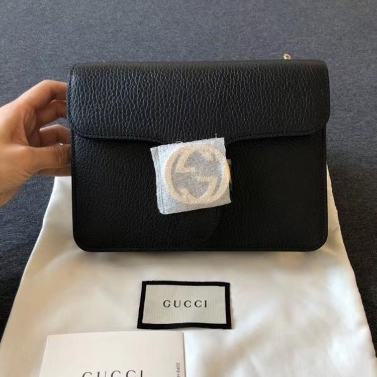 gucci 古驰黑色风琴包单肩包