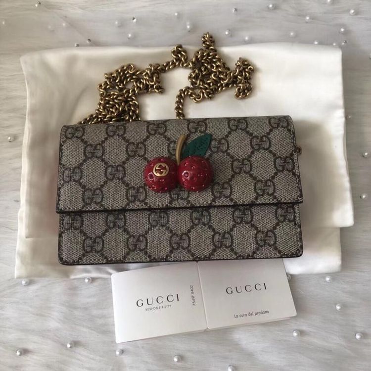 gucci 古驰樱桃woc链条包