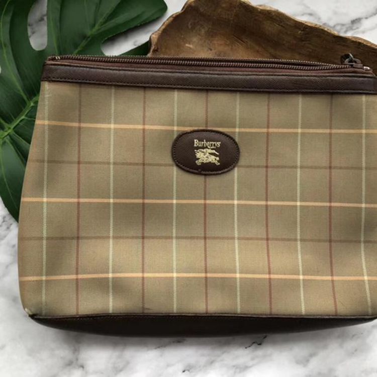 burberry 博柏利战马格纹老花中古vintage手拿包