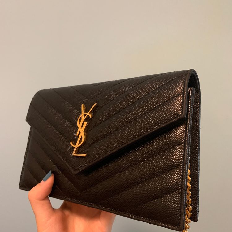 yves saint laurent 伊夫·圣罗兰黑金信封包单肩包