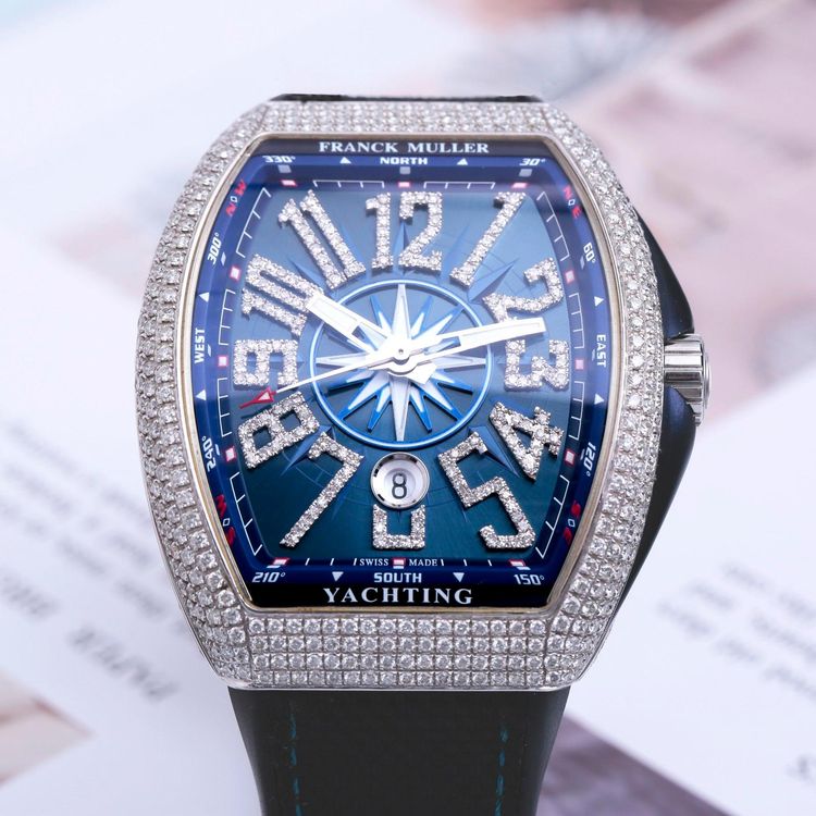 franck muller 法兰克穆勒yachting系列精钢钻石自动机械男士手表