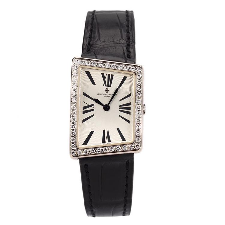 vacheron constantin 江诗丹顿1972系列18k白金原镶钻石英女表