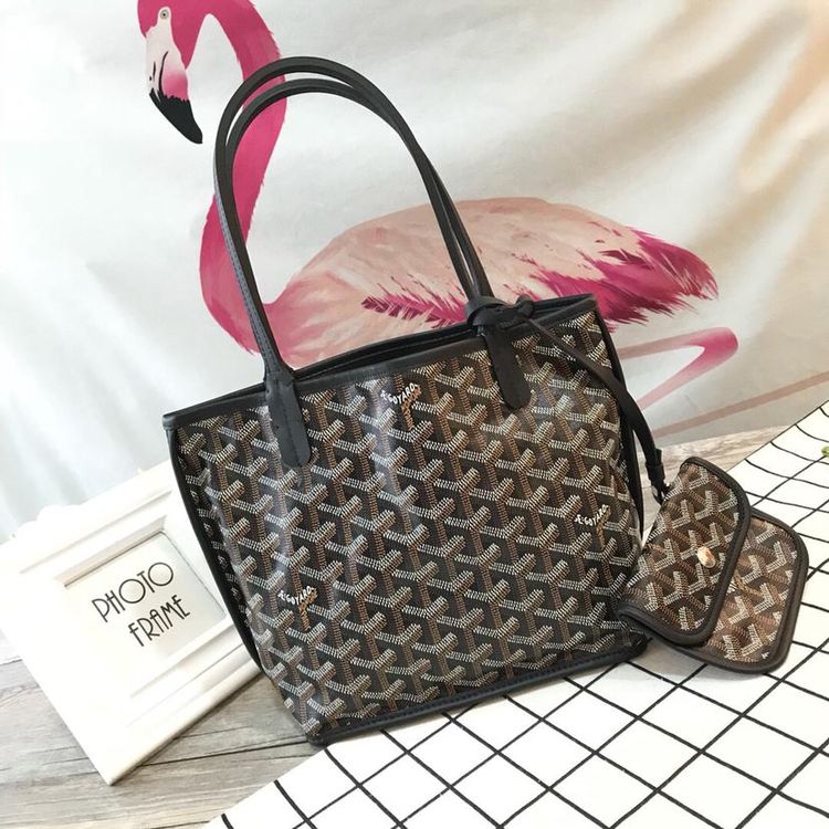 goyard 戈雅格子纹小号子母手提包