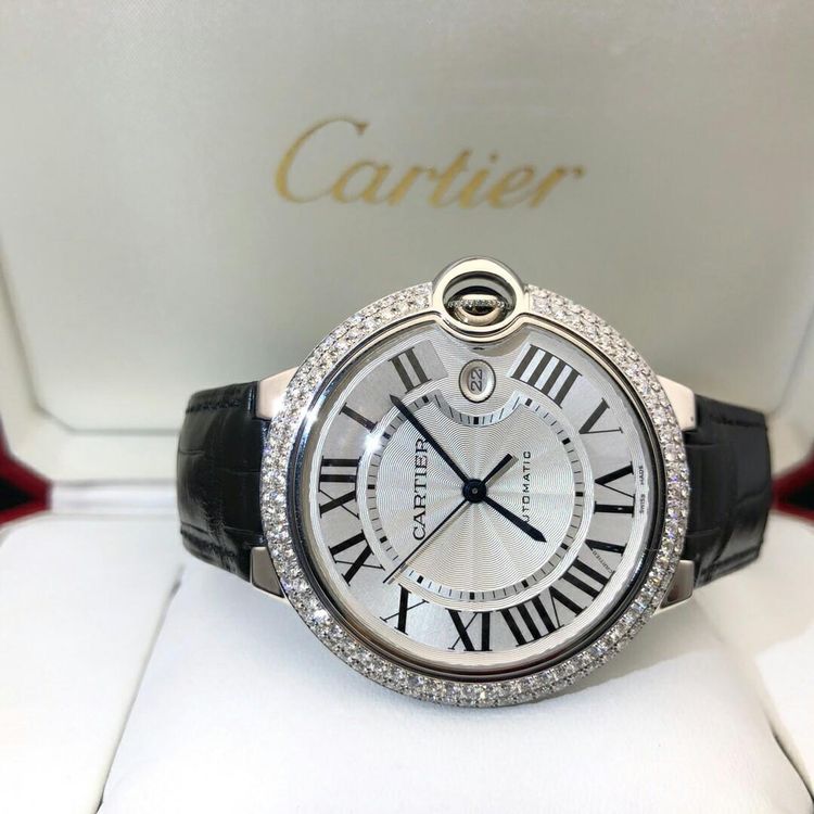 cartier 卡地亚蓝气球系列后镶钻自动机械男表