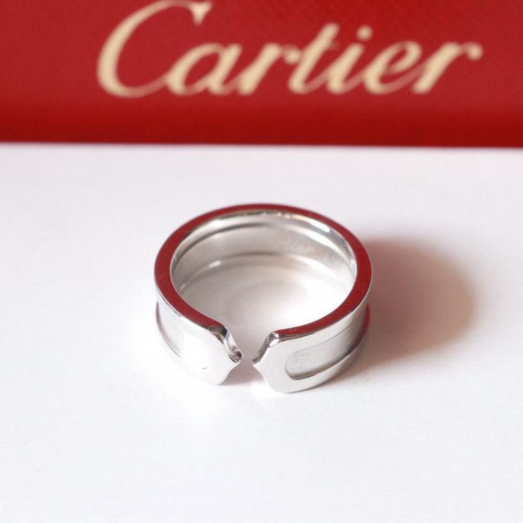 cartier 卡地亚50号天使之吻18k白金戒指