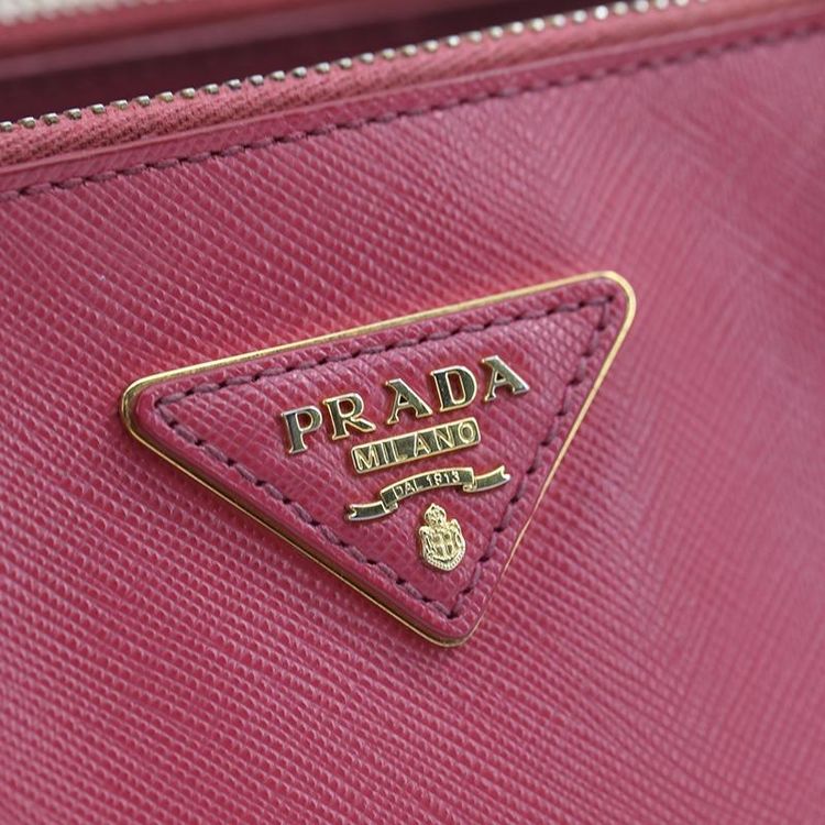 prada 普拉达galleria玫红色牛皮中号杀手手提包