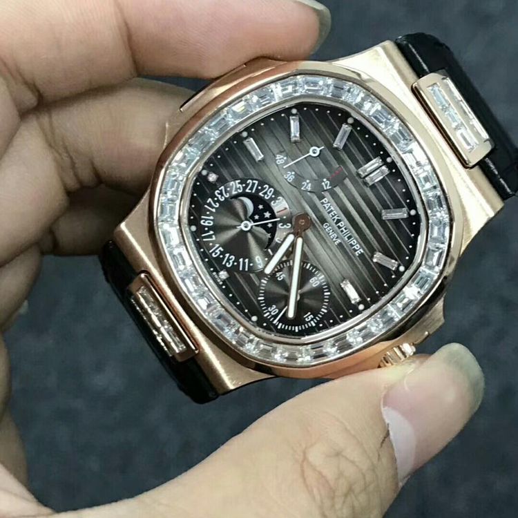 patek philippe 百达翡丽5055后改5724玫瑰金机械腕表