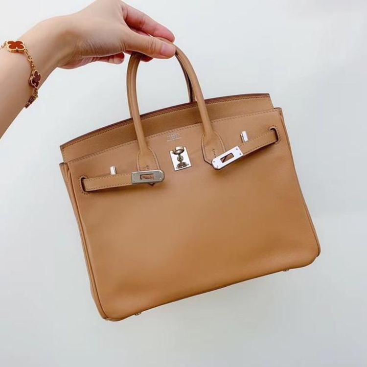 hermès 爱马仕奶茶色birkin25手提包