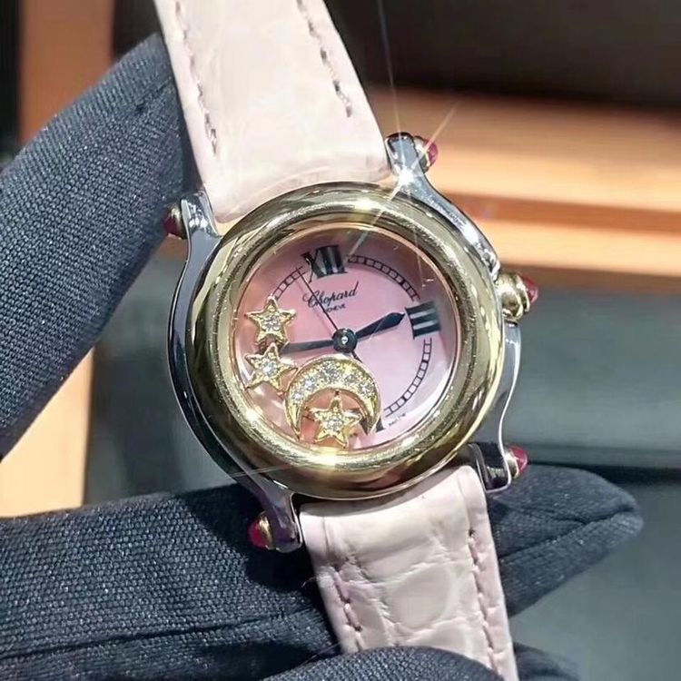 chopard 萧邦快乐钻石系列间金石英女表