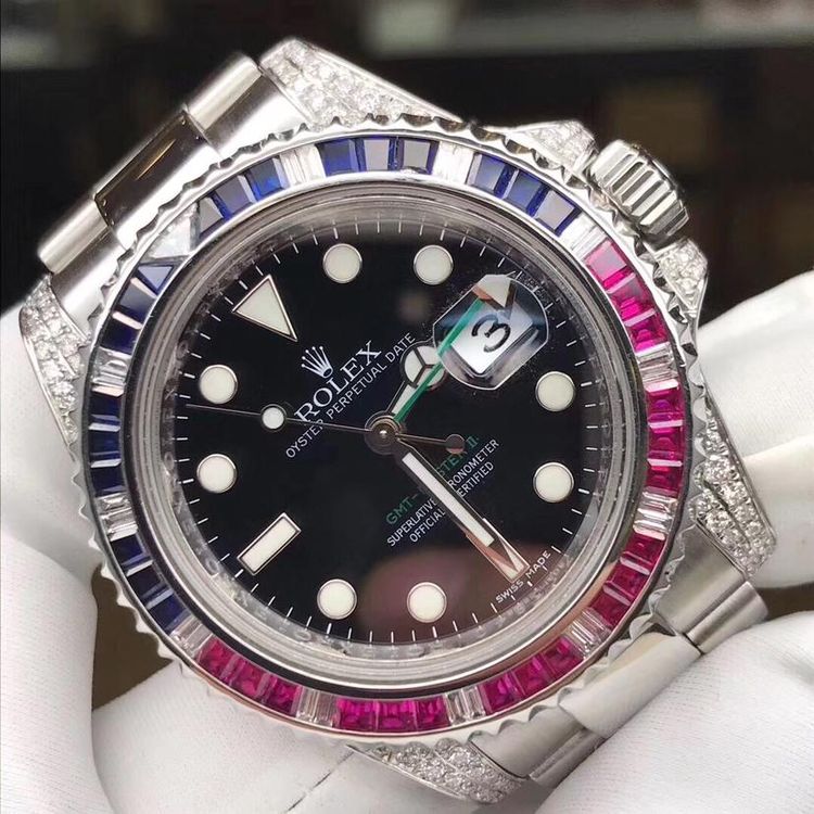 rolex 劳力士格林尼治Ⅱ型116710后镶t钻116759彩虹圈