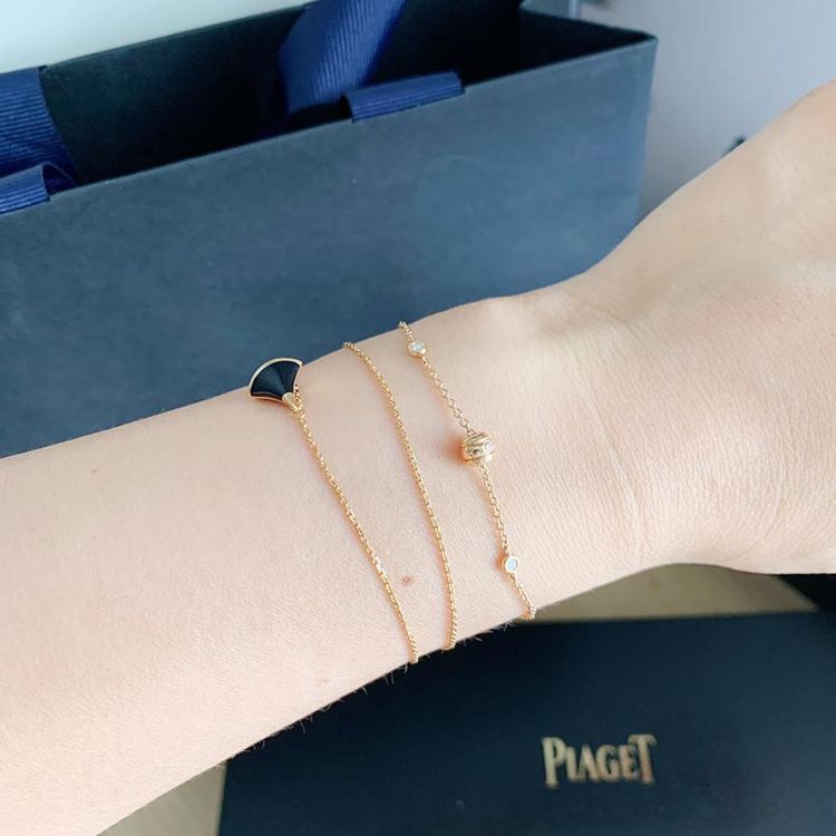 piaget 伯爵时来运转玫瑰金镶钻手链