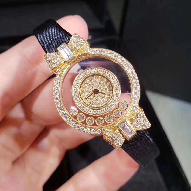 chopard 萧邦快乐钻系列黄金蝴蝶结满天星七钻女表