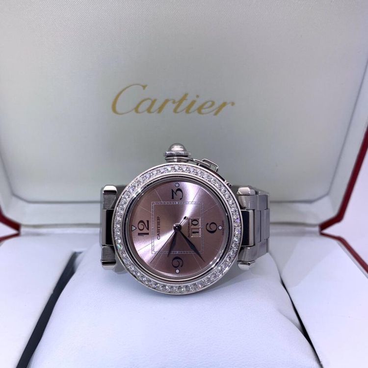 cartier 卡地亚帕莎系列精钢后镶钻自动机械女表