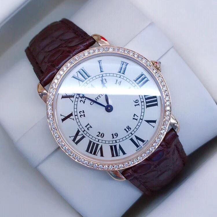 cartier 卡地亚路易圆系列中号36mm玫瑰金机械表