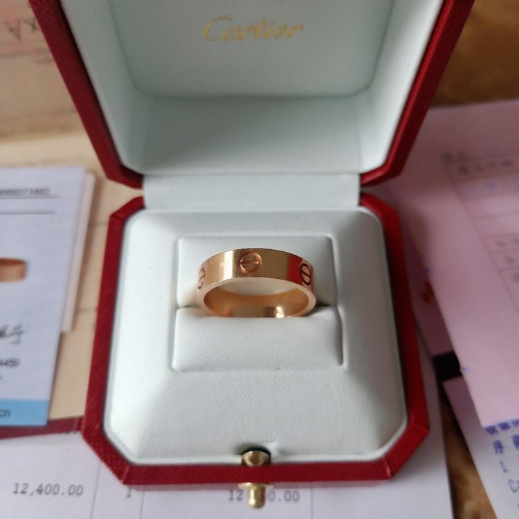 cartier 卡地亚59号玫瑰金宽版戒指