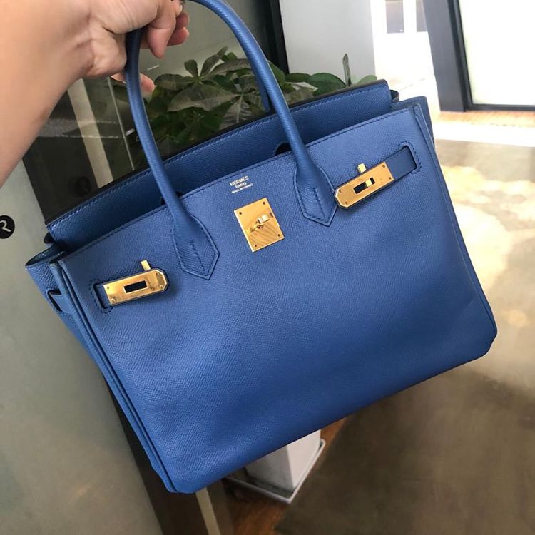 hermès 爱马仕birkin30蓝色epsom手提包