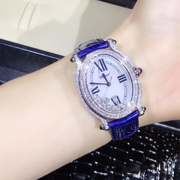 chopard 萧邦快乐钻石系列椭圆7钻石英女表