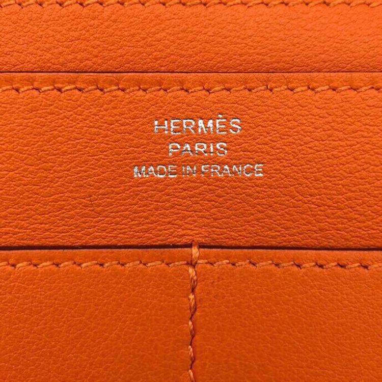 hermès 爱马仕橙色dogon钱包