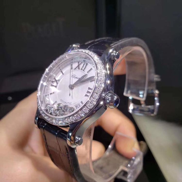 萧邦快乐钻石系列后镶钻自动机械腕表