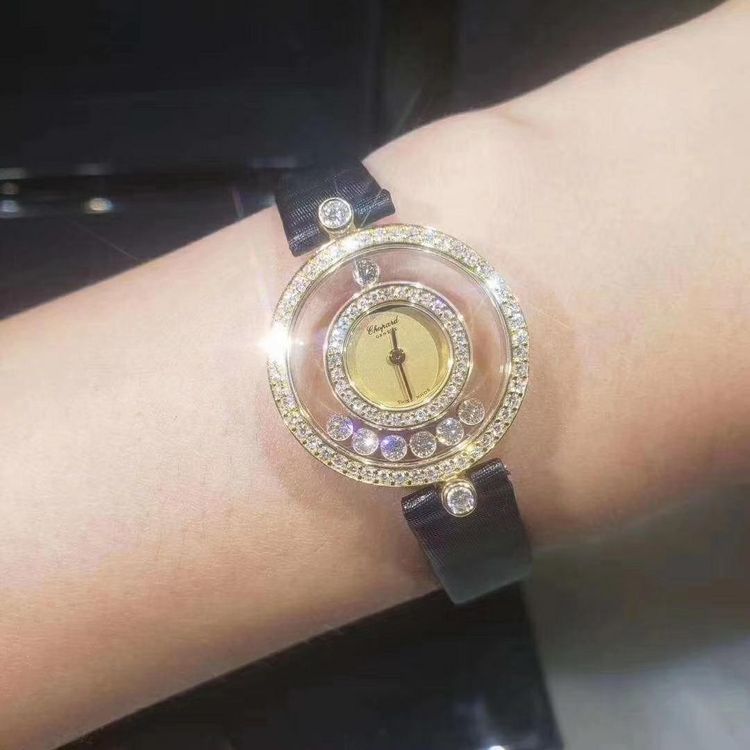 chopard 萧邦快乐钻石系列18k金原钻石英女表