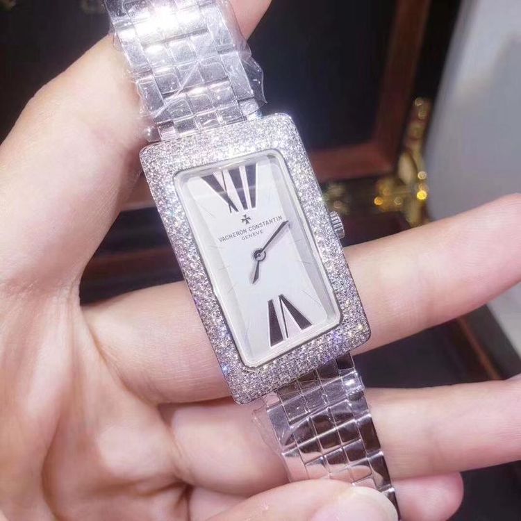 vacheron constantin 江诗丹顿1972系列25515白金钻石石英女表